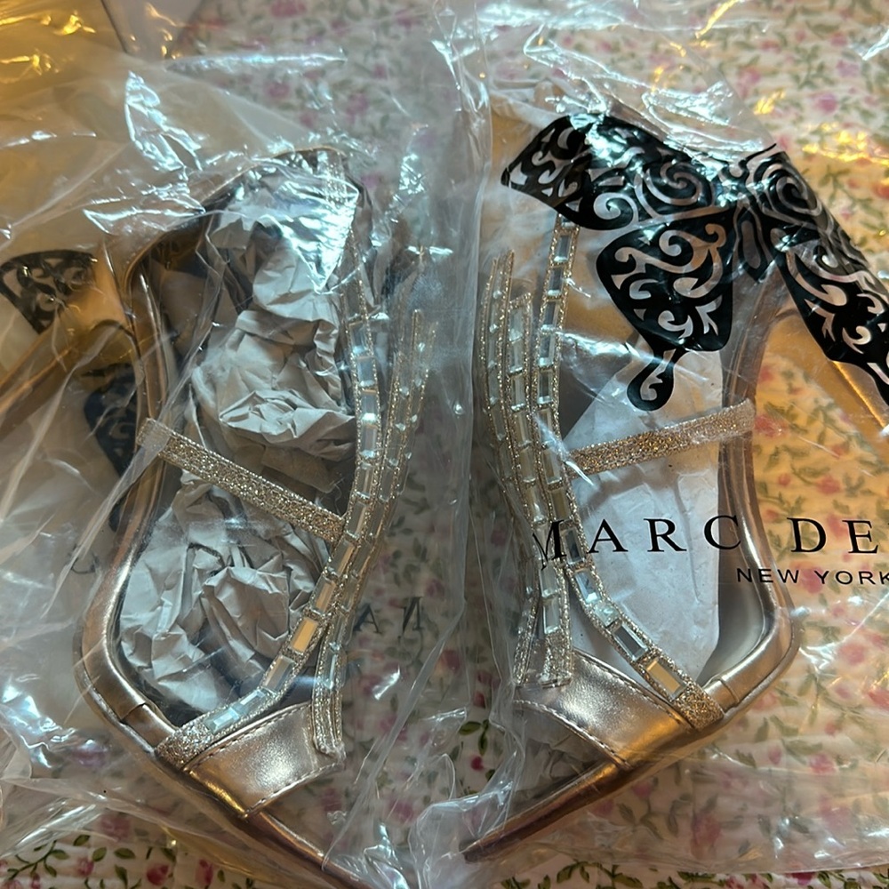 Rose gold high heels with rhinestones!!